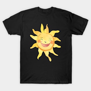 Watercolor Cute Smiling Happy Sun T-Shirt